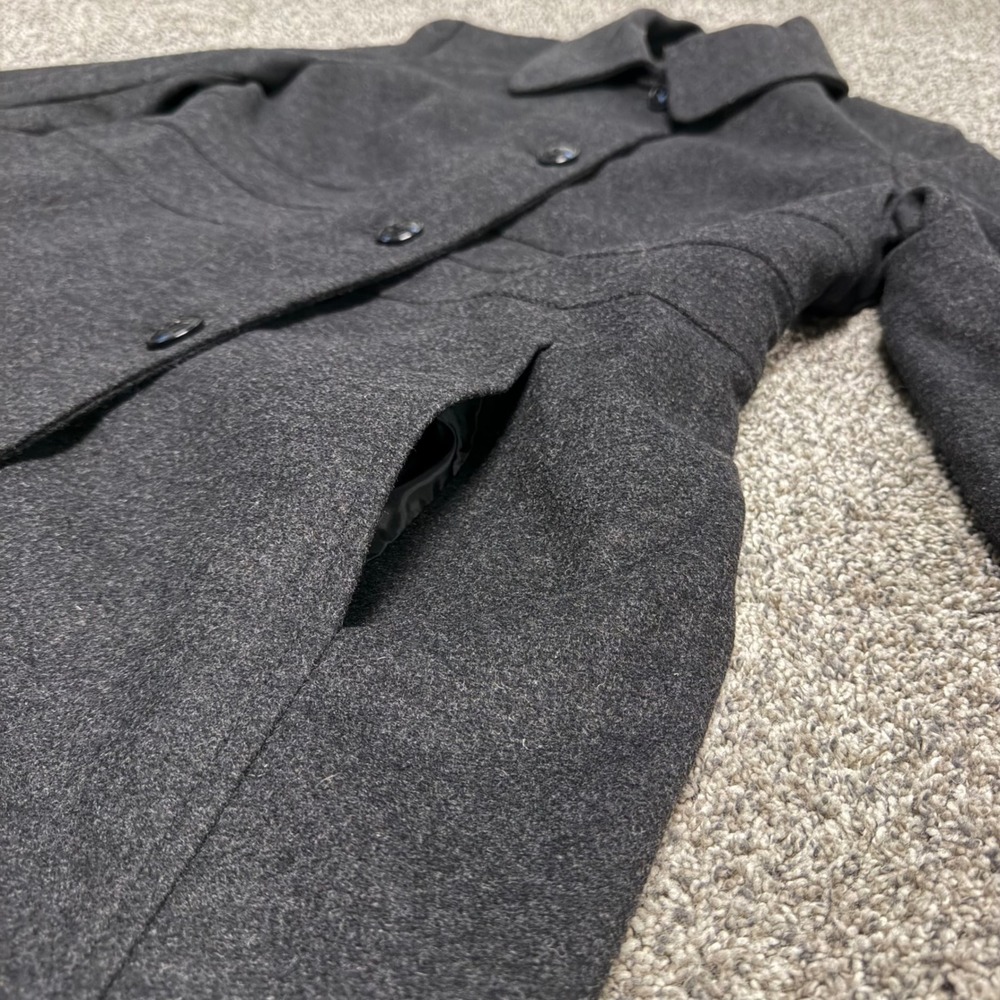 Anne Klein Womens Wool Cashmere Blend Single Breasted Coat Charcoal Grey Large - Picture 3 of 14